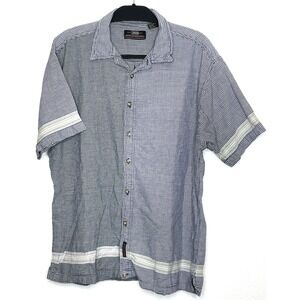 Colo Wear Mens Shirt Gingham Check Stripe Button Down XL Blue